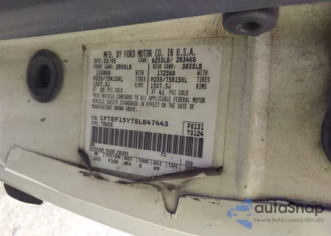 1995 Ford F150 from USA, damaged, VIN 1FTEF15Y7SLB47443